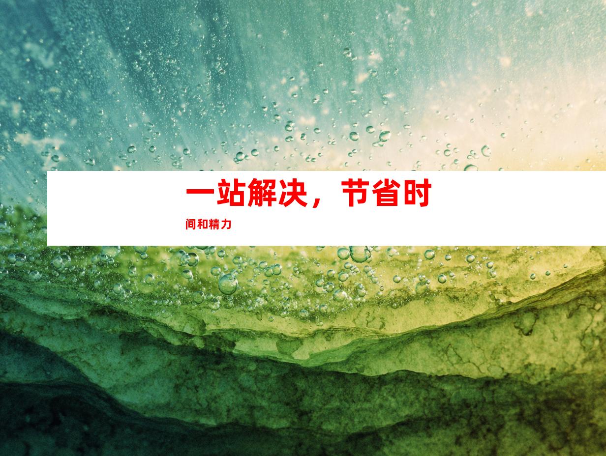 一站解决，节省时间和精力