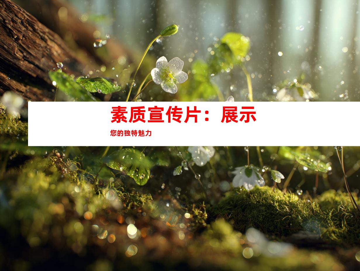 素质宣传片：展示您的独特魅力