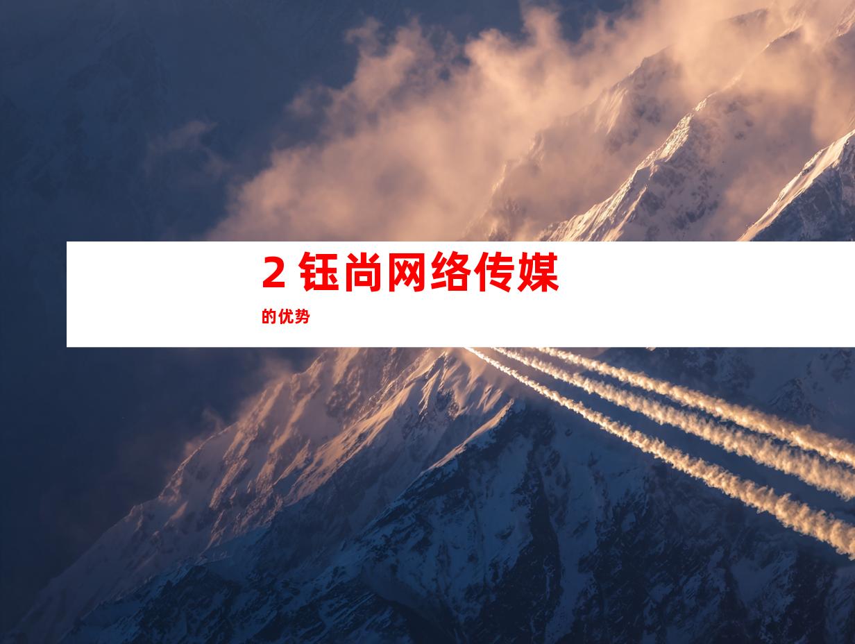 2. 钰尚网络传媒的优势